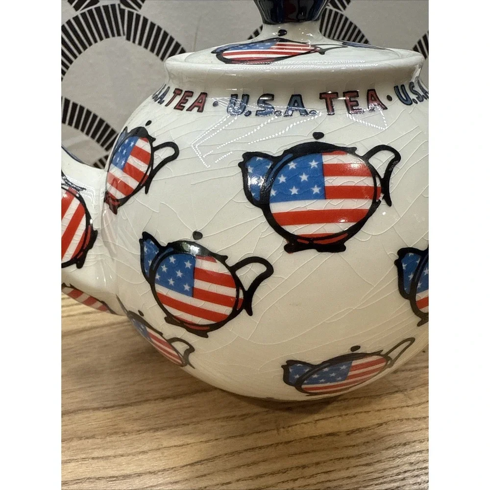 RARE! PAUL CARDEW DESIGN U.S.A.‎ Flag America TEA CLASSIC LARGE TEAPOT Kettle
